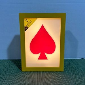 New with Tag Celebrate it Expressions Light up Decor Pink Spade yellow Frame